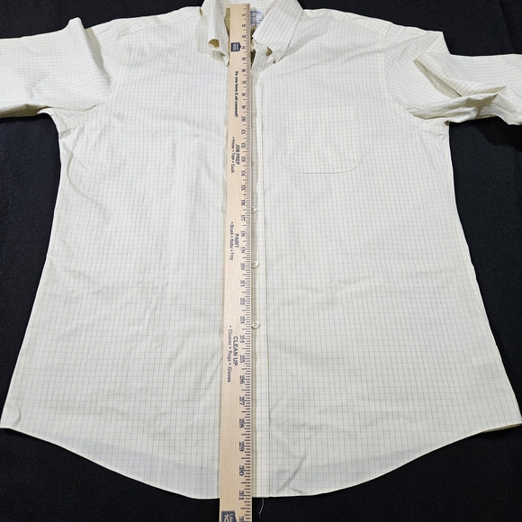 Brooks Brothers Regent Fit Men's LS Button-up Shirt Yellow Check Size 16.5 - Picture 4 of 7